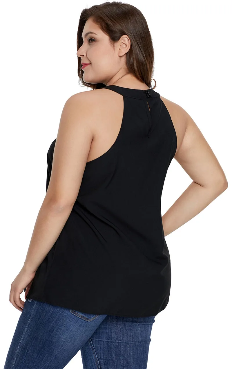 Plus-Size-Black-Challis-Goddess-Lattice-Tank-LC251831-2-6