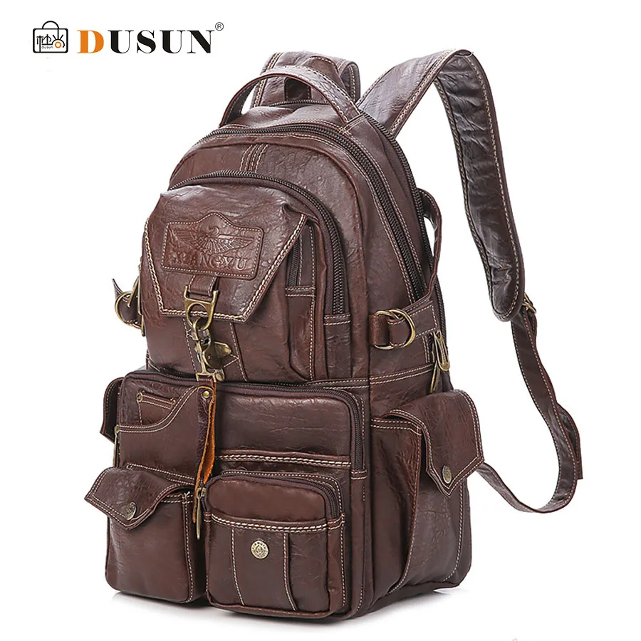 2016 The New Large Capacity PVC Material College Vintage Shoulder Women's Backpack Students Travel Computer Leather Bag Mochilas