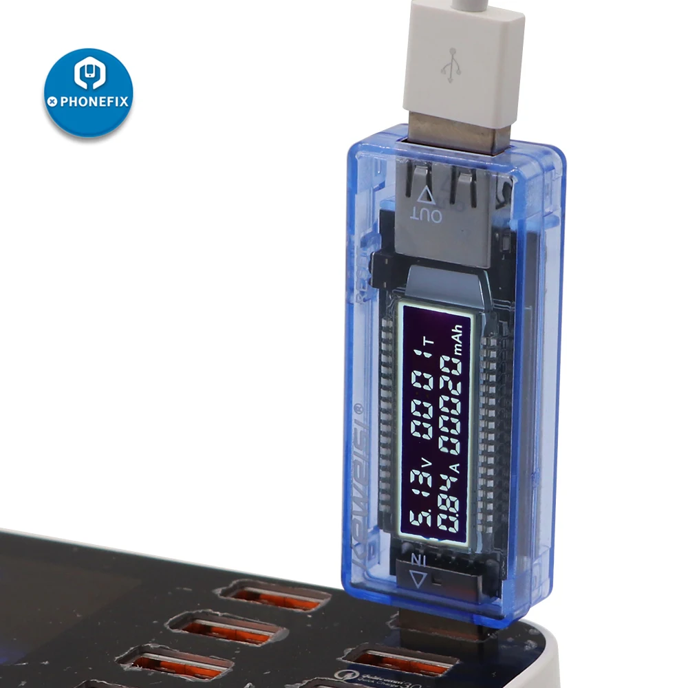 PHONEFIX USB тестер мини-мультиметр для чтения вольтметр мАч с ЖК-дисплеем зарядка