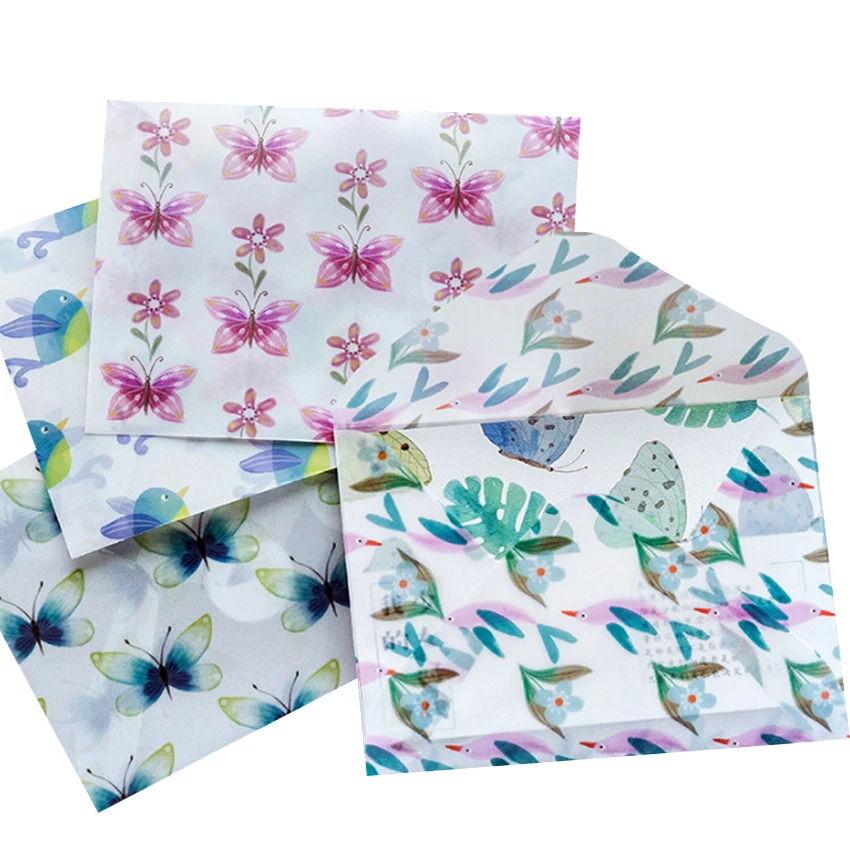 

3 Pcs/lot Creative Butterfly Parchment Paper Envelope Postcard Protection Handmade Envelope For invitation 4 selection