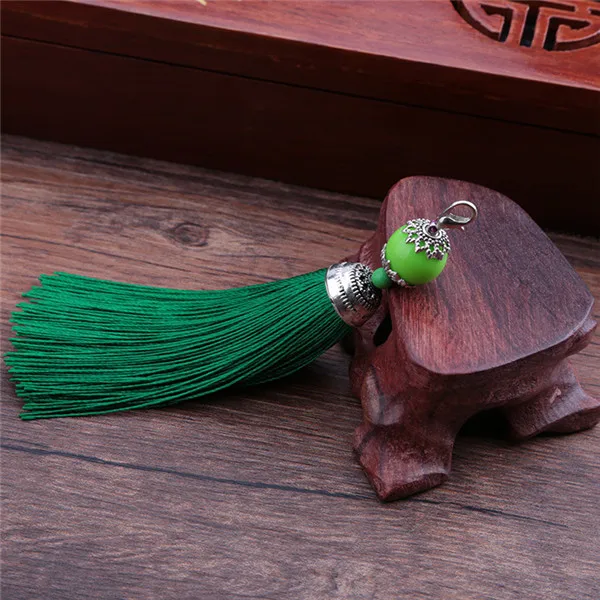 5 шт., легированная подвеска с кисточкой, китайский узел, одежда для штор, украшения, аксессуары, сделай сам, ручная работа, Закладка, маленькая кисточка - Цвет: Green