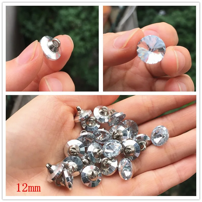 

20pcs High-grade Crystal gemstone buttons Sewing buttons for shirt Crystal glass buttons for garments Sewing Accessories 12mm