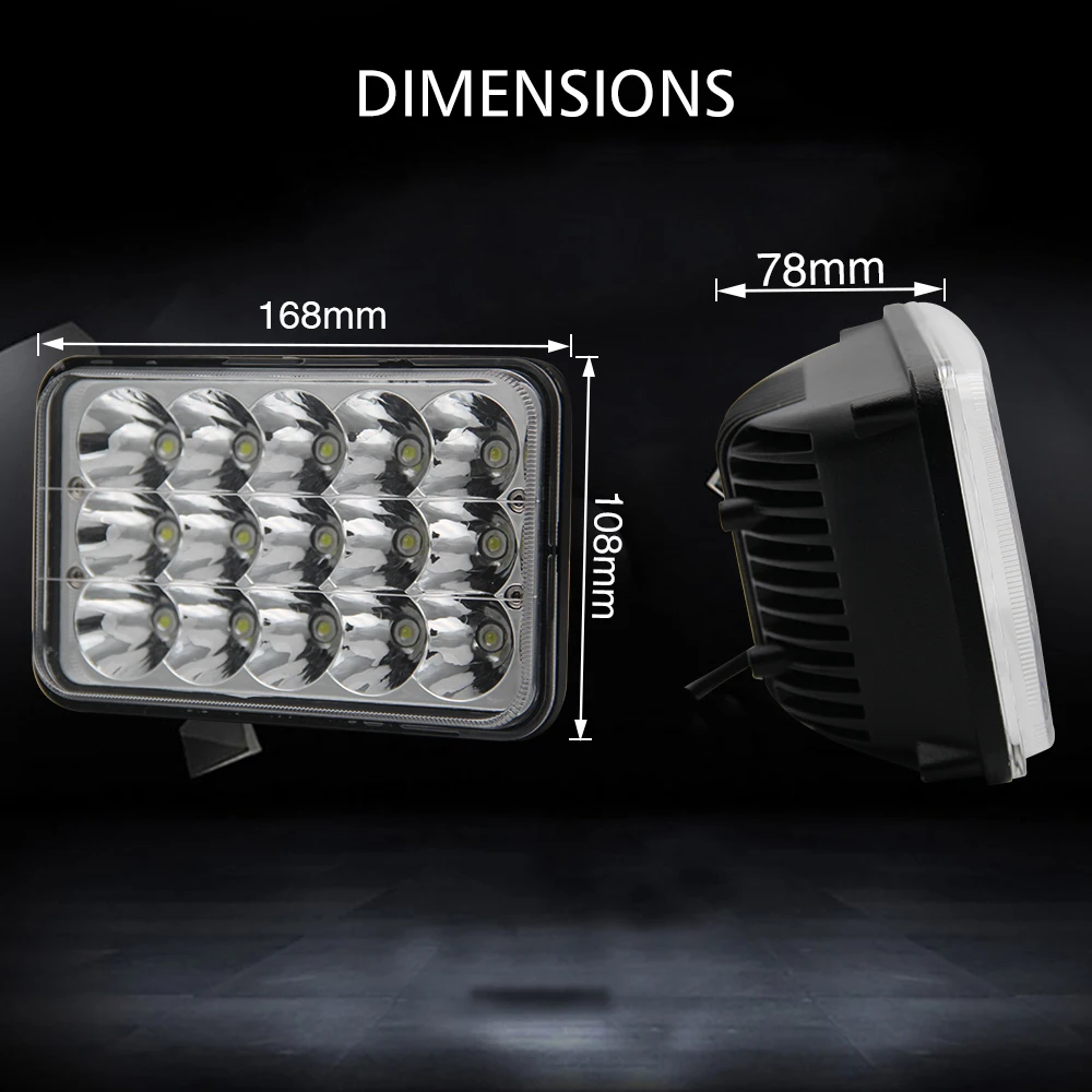CO LIGHT 4X6inch прямоугольная светодиодная фара 45 Вт Высокая Низкая 18 Автомобильные