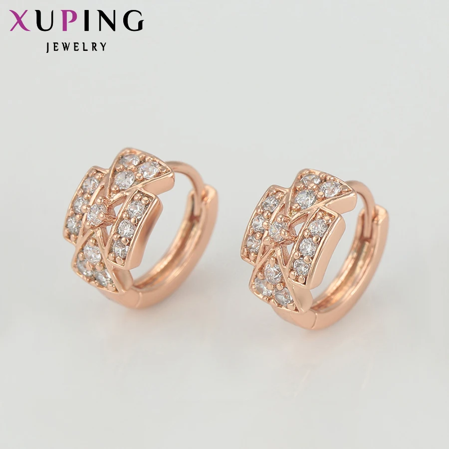 Xuping ювелирные изделия Модные серьги известный бренд обручи розовое золото-цвет серьги для женщин рождественские подарки 29088