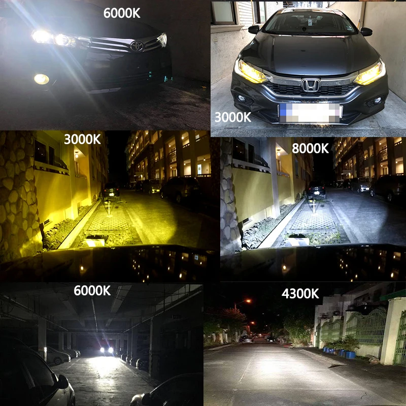 СВЕТОДИОДНЫЙ Автомобильный светильник YAMYFF H4 H7 H11 3000K 6000K 8000K 9000LM H1 H3 9005 9006 H27 4300K