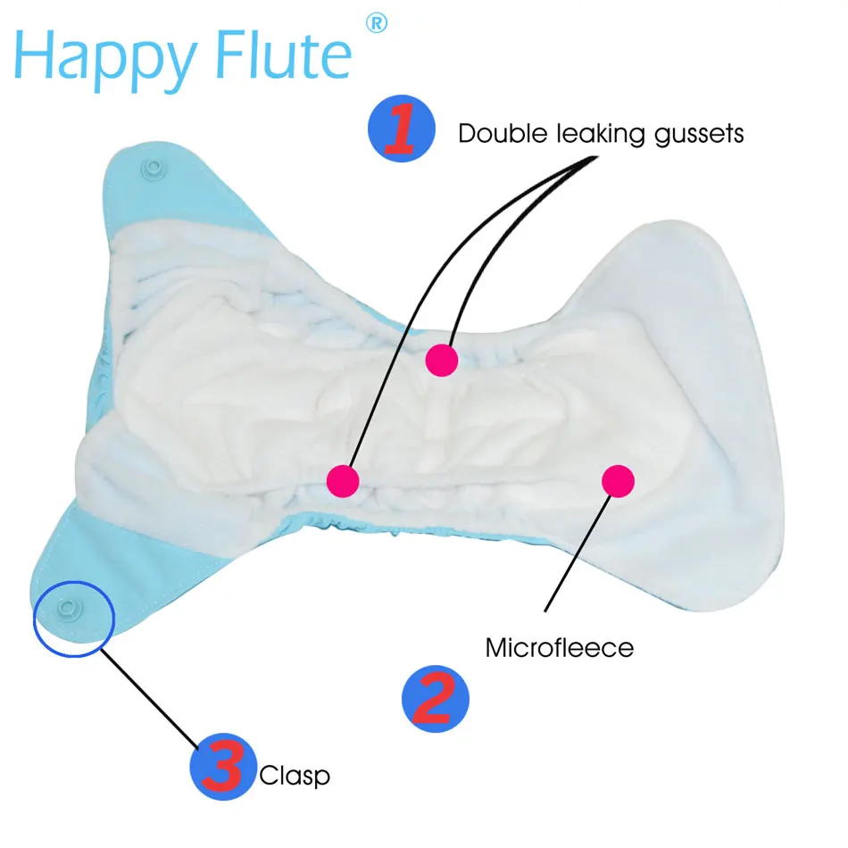 Днем Флейта NB пеленки, детские пеленки, NB пеленки, aio пеленки с микро флис внутри вставка. Fit Baby 0-3 месяца или 6-12 кг