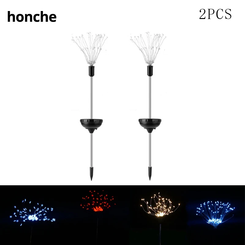 

2pcs Landscape lights solar powered starburst copper 90 fairy LED fireworks lighting LEDS dandelion outdoor garden string light