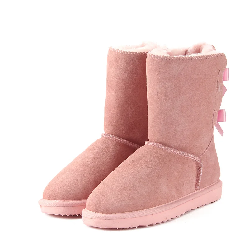 Light Pink MBR FORCE/высококачественные Брендовые женские зимние ботинки; зимние ботинки из натуральной кожи; женские ботинки на шнуровке; Теплая обувь; zapatos - Цвет: Light Pink