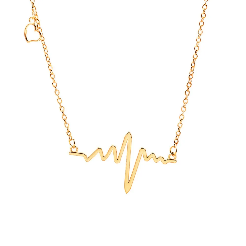 New Frequency Wave Pendant Necklace Gold Sliver Black Alloy Choker