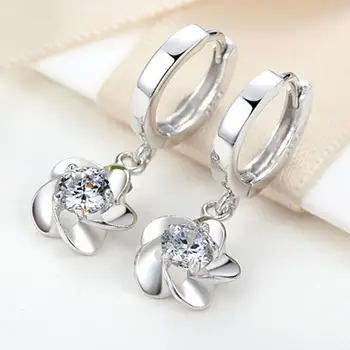 

New arrival hot sell fashion plum flower 925 sterling silver ladies stud earrings jewelry wholesale birthday gift