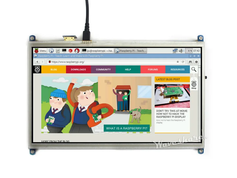  Waveshare 10.1inch HDMI LCD 1024*600 resolution Resistive Touch Screen Display for Raspberry Pi wor