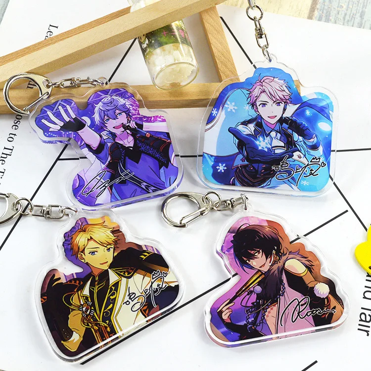 

Game Ensemble Stars Valkyrie Mika Kagehira Syu Itsuki Key Holder Keychain Double Print Keyrings Portachiavi Pendant Llavero