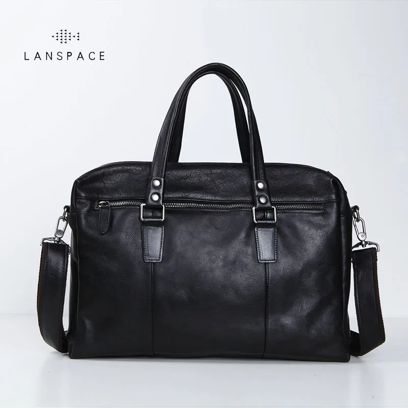 LANSPACE, мужской кожаный портфель, брендовый, высокое качество, коровья кожа, деловая сумка, сумка-мессенджер, мужская кожаная сумка