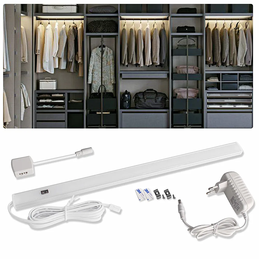 

Hand Sweep Switch LED Under Cabinet Kitchen Light Bedroom Wardrobe Closet Night Light 30/40cm LED Bar Light Indoor Home Lamp 12V