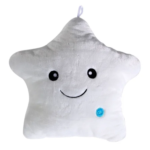 Игрушка; подарок для девочек; мягкая набивная Подушка плюшевая светодиодный свет подушка в форме звезды - Цвет: White