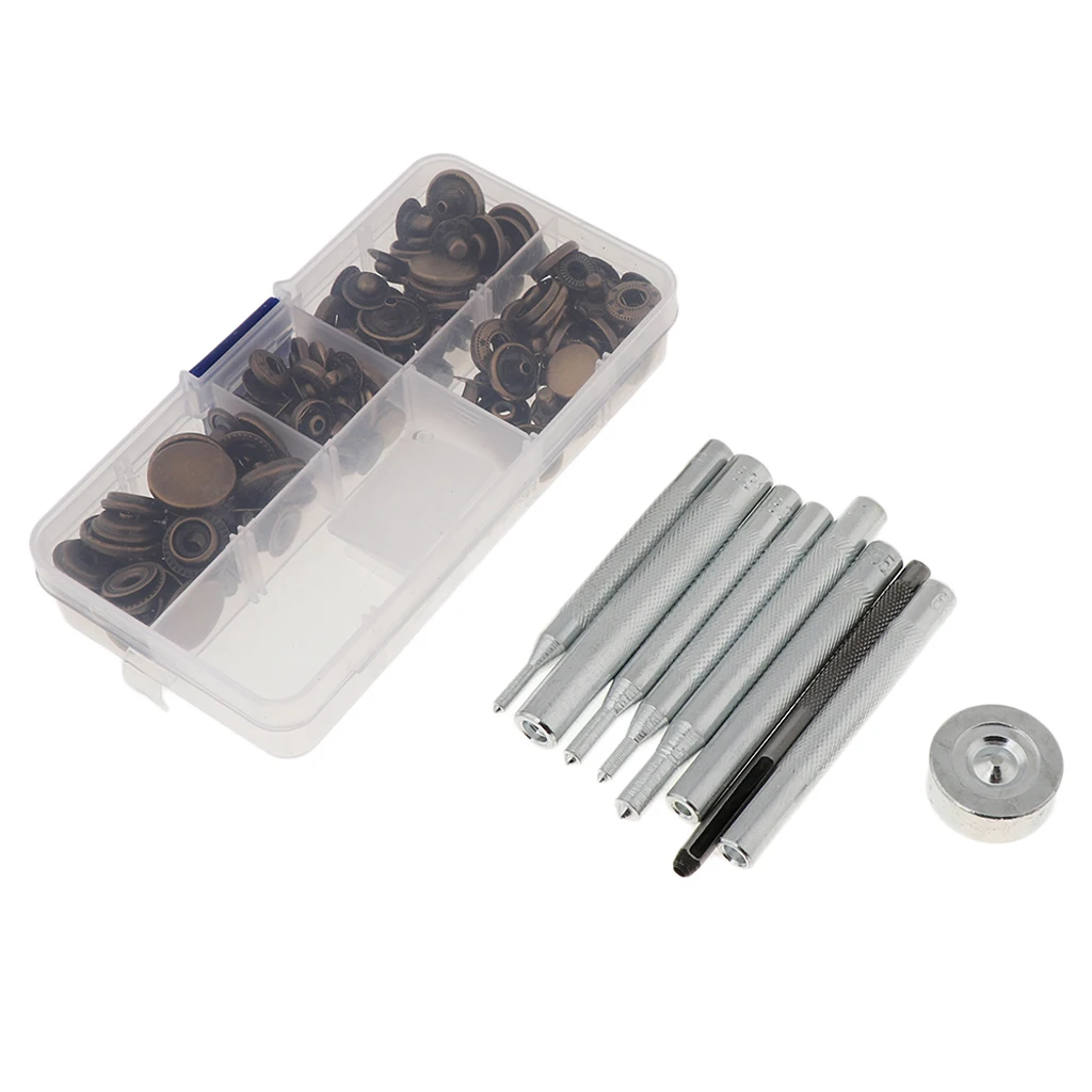 40 Set Wholesale Snap Buttons Press Studs with Fixing Tool DIY Jewelry Making Supplies Findings