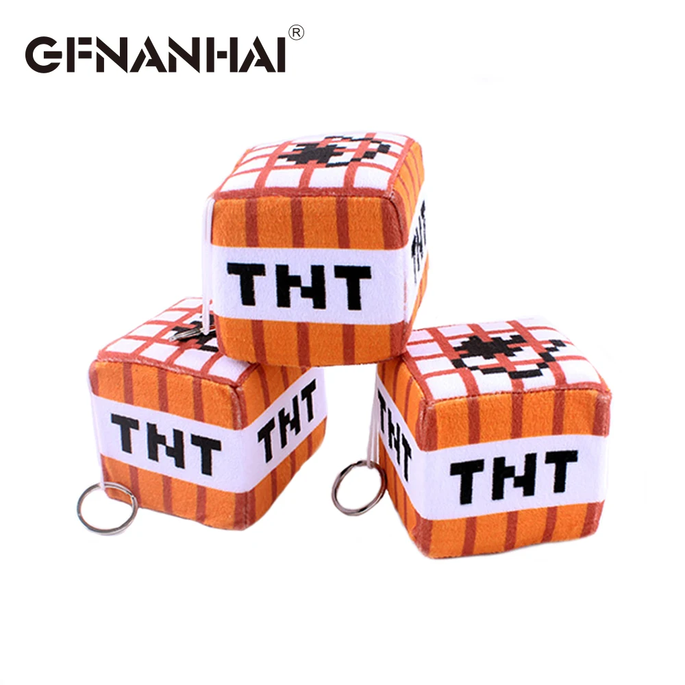 

1pc creative 10*10cm TNT Key Chain Bomb plush toy stuffed soft plush bag pendant dolls for baby kids birthday gift