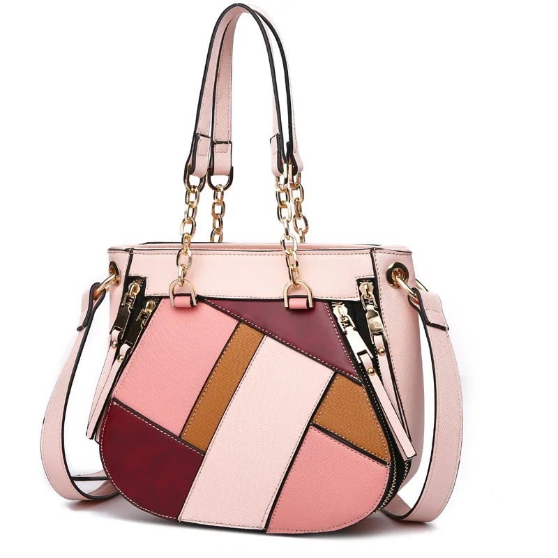 

2019 Fashion Women Handbag Trend Color PU Leather Bag Messenger Bags For Women Shoulder Bags Chain Bag
