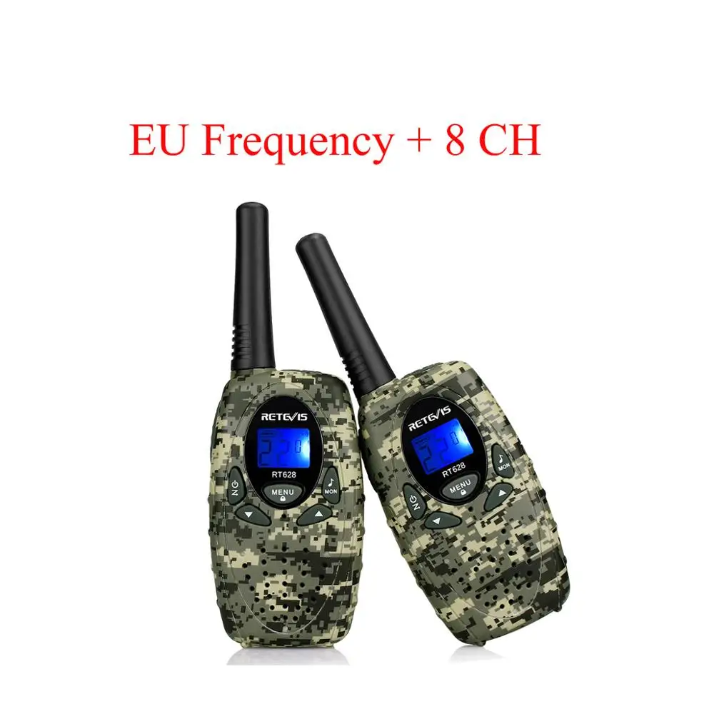 4 шт. мини-рация для детей 4 цвета Retevis RT628 0,5 Вт UHF PMR446 ЖК-дисплей портативные любительские двухсторонние игрушечные рации - Цвет: Camouflage EU 8CH