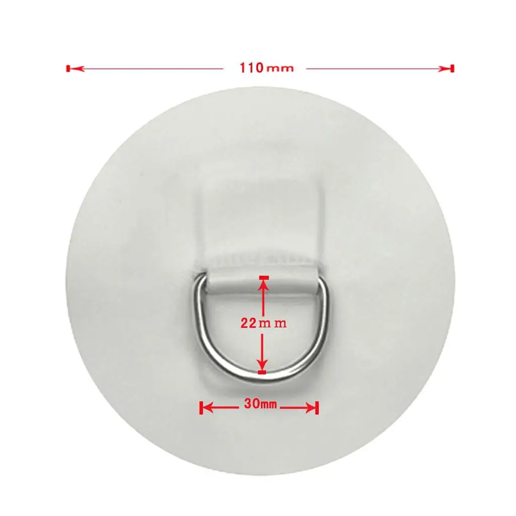 4Pcs 11cm 316 Stainless Steel D Ring Pad/Patch for PVC Inflatable Boat Raft Dinghy Canoe Surfboard SUP Kayak Tie Down Fitting