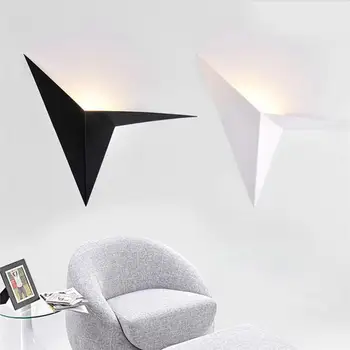 

Wall lamp creative iron profile triangular nordic simple bedroom bedside study room maple light