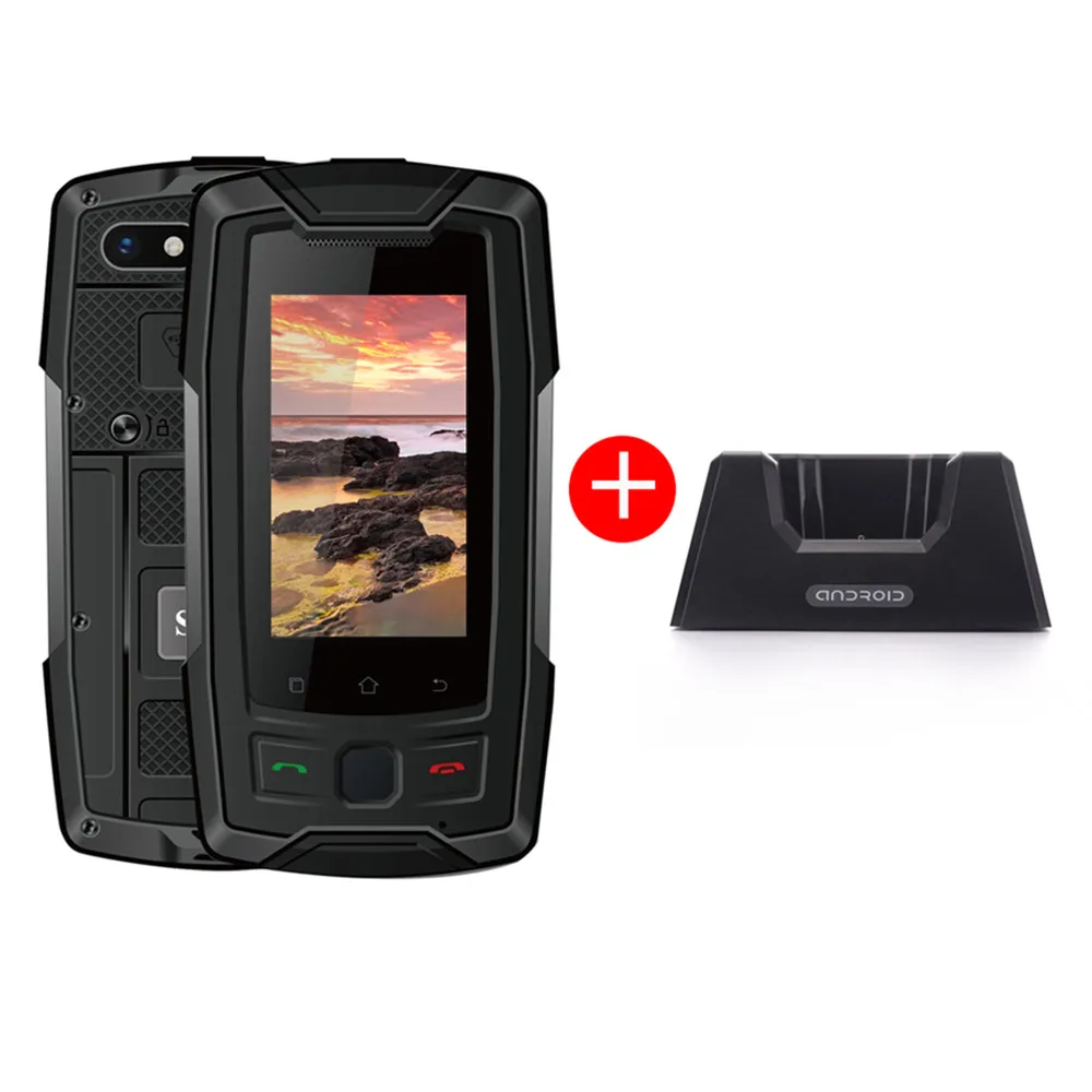 SERVO X7 Plus 2.45" Mini Smartphone LTE IP68 Waterproof Rugged Mobile Phone MTK6737 RAM 2GB ROM 16GB Fingerprint NFC GPS Walkie - Цвет: Black Add Docking