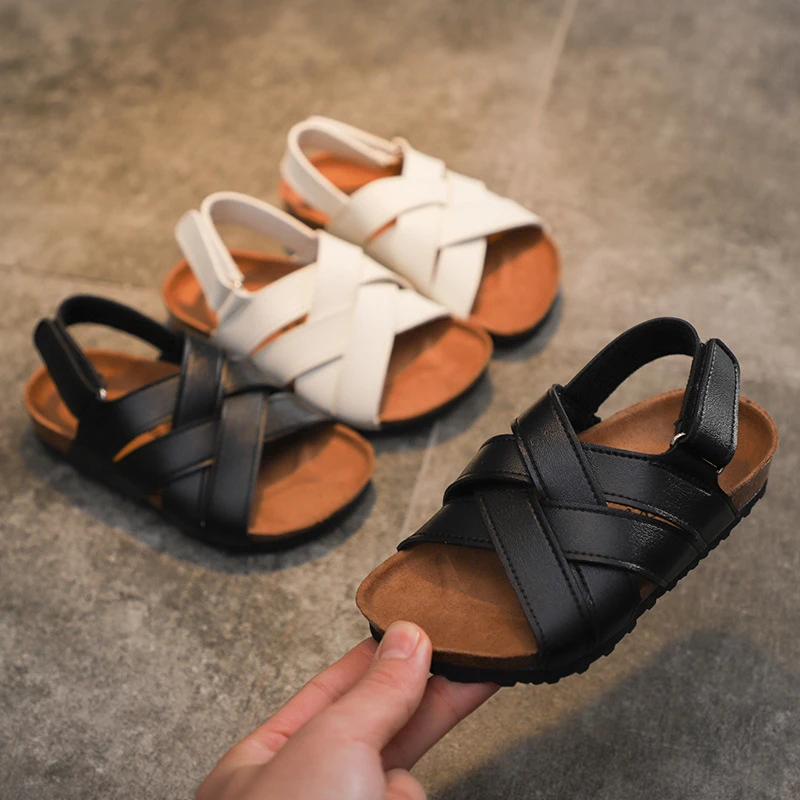 flexibel radicaal zal ik doen Kinderen Kurk Sandalen voor Jongens Meisjes PU Lederen Sandalen Jongens en  Meisjes Leren Sandalen Strand Schoenen antislip soft Maat 24 34|Sandalen| -  AliExpress