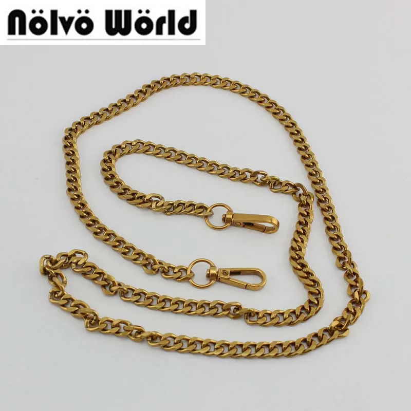 

1-5 pieces,60cm -130cm Antique Old Gold color chain for repair women purse handbag strap chains
