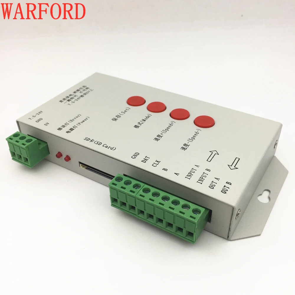 T1000S SD карты WS2801 WS2811 WS2812B LPD6803 светодиодный 2048 контроллер пикселей DC5 ~ 24 V T 1000S RGB
