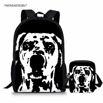 

Black Dalmatian Labrador School Backpack Set for Teenage Girls Cute Student Boys Bagpack Preppy Children Kids Rucksack Book Bags