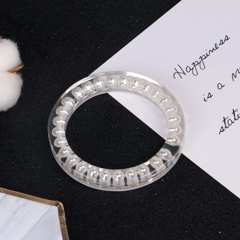 Trendy Fashion Resin Pearl Cuff Women Open Bracelet and Bangles Geometric Acrylic Bangle For Girl Charm Jewelry Multiple Styles  (3)