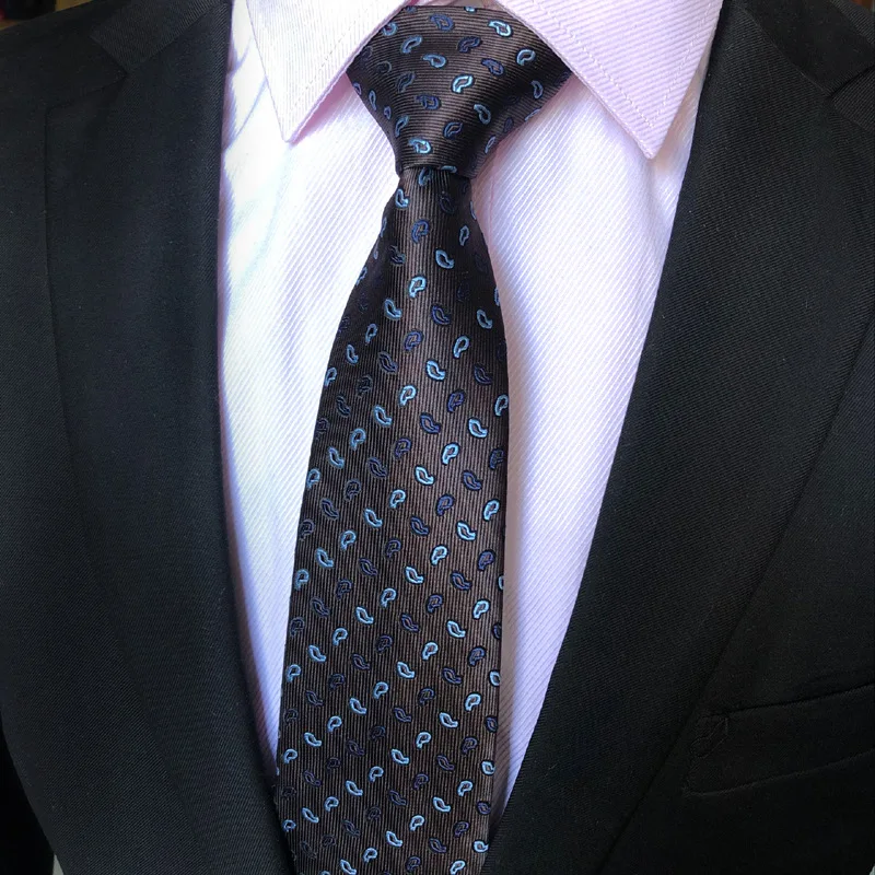 Роскошный классический мужской Галстук Пейсли 8 см жаккард тканые галстуки для мужчин деловой, для жениха галстук Свадебная вечеринка мужские подарки - Цвет: YG-34