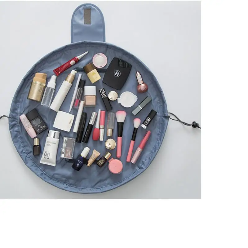 

Wholesale Foldable Travel Cosmetic Case, Women Drawstring Makeup Bag, Solid Pink Functional Cosmetic Gift Pouch DOMIL-10101020