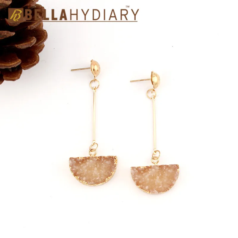 druzy earrings jewelry Ohrringe bijoux earings earring earing pendientes brinco big earrings vintage jewelry wedding earrings geometric earrings long earrings gifts for women resin earrings korean earrings (3)