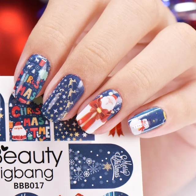 Beautybang 1pc Xmas Nail Stickers Decal Christmas E Beautybang 1pc Xmas Nail Stickers Decal Christmas E Deer Manicure Art Water Sticker