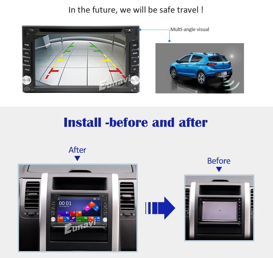 Clearance 2019 New Eunavi 2 Din Car Dvd Bluetooth Usb/tf Fm Aux Input Radio Mp5 Player Multimedia Entertainment With Hd Rear View Camera 17