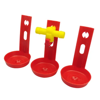 

10sets/lot Chicken Nipple Drinking Water Feeder Bowl +T Tubing Poutry Feeder Cup Spring Waterer Drinker Drinker for Farm Poultry