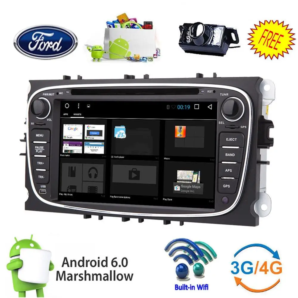 Flash Deal Android 6.0 Car DVD Player GPS Navi Radio for Ford Mondeo Focus S-Max 2007-2011  GPS head unit tape recorder stereo radio 2
