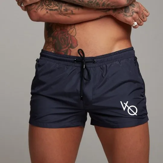 Navy Blue Мужские шорты s летние уличные шорты мужские фитнес спортивные быстросохнущие Спортзалы, бодибилдинг беговые Jogge шорты с карманом на молнии - Цвет: Navy Blue
