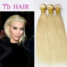Queen Love Blonde Brazilian Virgin Hair Straight 100% Unprocessed Cheap Human Hair Products 613 Blonde Virgin Hair Extensions