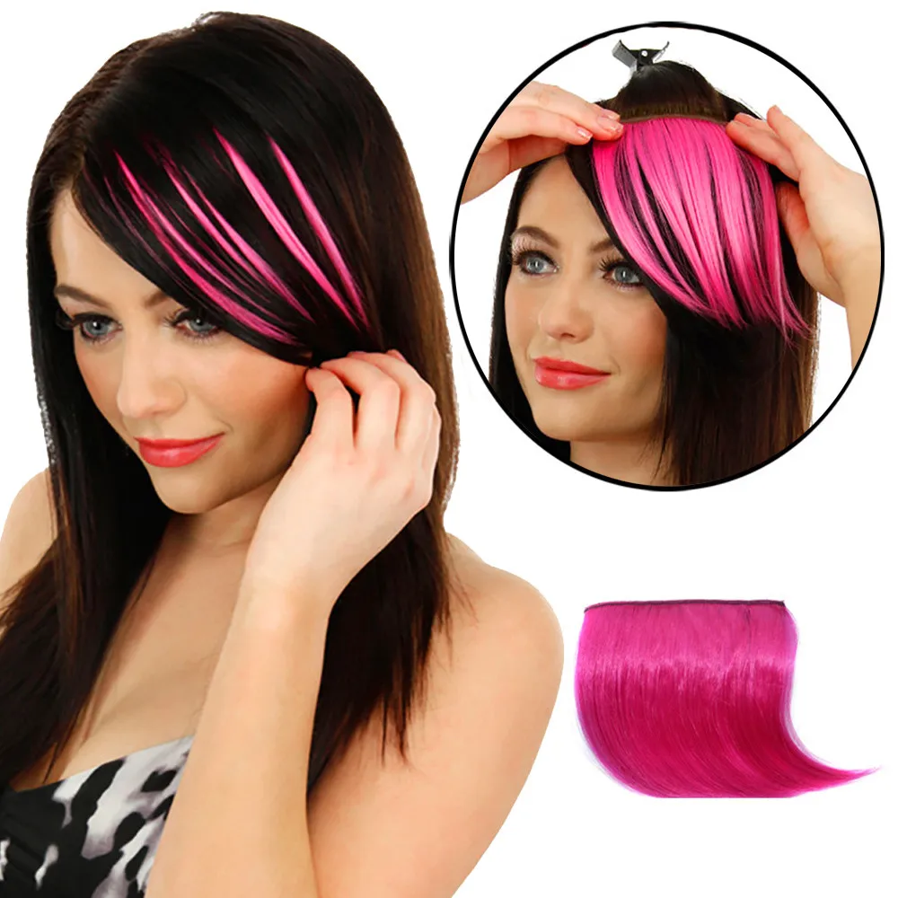 

New Hot Pretty Girls Women Clip On Clip In Front Hair Bang Fringe Hair Extension Piece Thin Wigs Stand For Costume Party