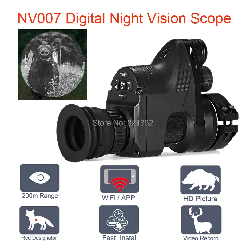 

PARD NV008 200M Range Night Riflescope 11-21mm Standard Picatiny Night Vision Sights Optics for Hunting Night Vision APP Wifi