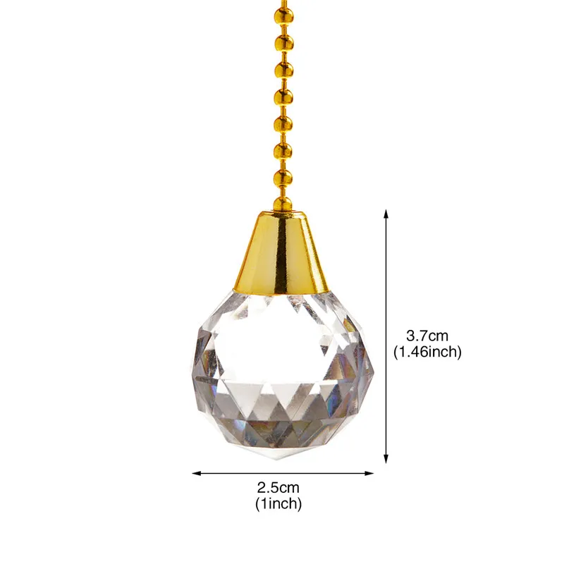 2 шт. Кристалл Потолочный вентилятор Потяните цепочки с орнаментом Suncatcher призмы для люстр подвесная на окно подвеска 1" Бронзовые Цепочки потолочный вентилятор