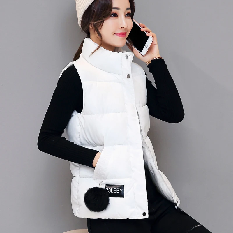 Autumn and winter sleeveless jackets women 2018 new arrive short slim solid women vests down