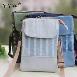 2018 Новый Повседневное Винтаж джинсовая сумка один прочный Crossbody для Womenn детей полосы Messennger сумки девушка путешествия мини сумки