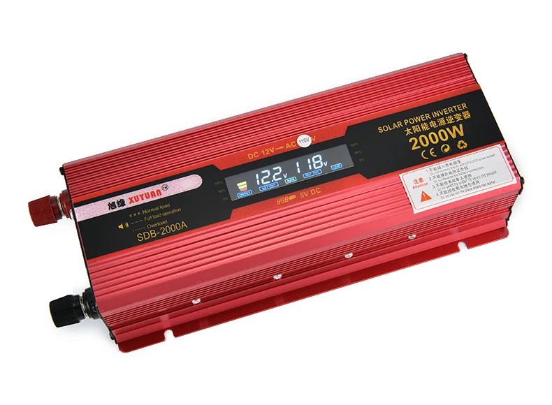 Xuyuan 12V to 110V 2000W Car On Board Inverter LCD Display Converter