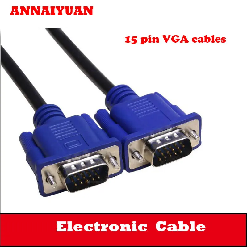 Free shipping VGA cable manufacturers 3 + 5VGA line 1.5 m 15 pin for 15 pin VGA high definition