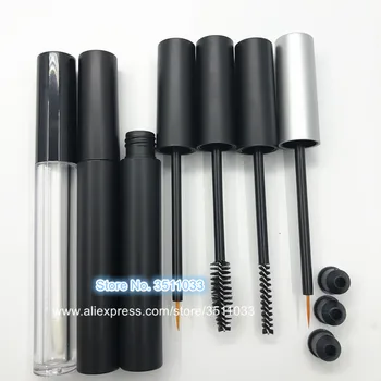

4ML 30pcs 50pcs Empty Beauty Glue Refillable Bottle Silver Cap Frosted Black Round Mascara Tube Makeup Matte Black Eyeliner Tube