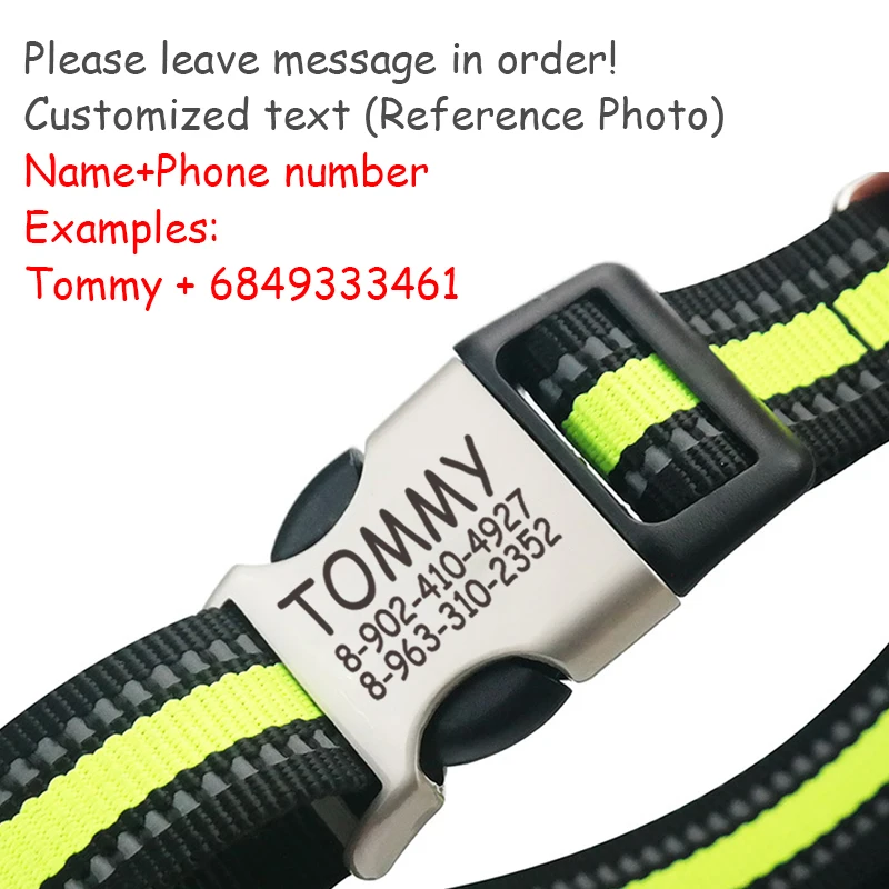 Nylon Personalized Engraved Dog Collar  4 Nylon Personalized Engraved Dog Collar  4