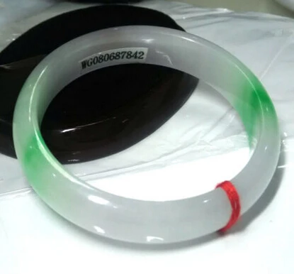 

437 China's beautiful natural jadeite jade bangle bracelet 55 mm (A0502)